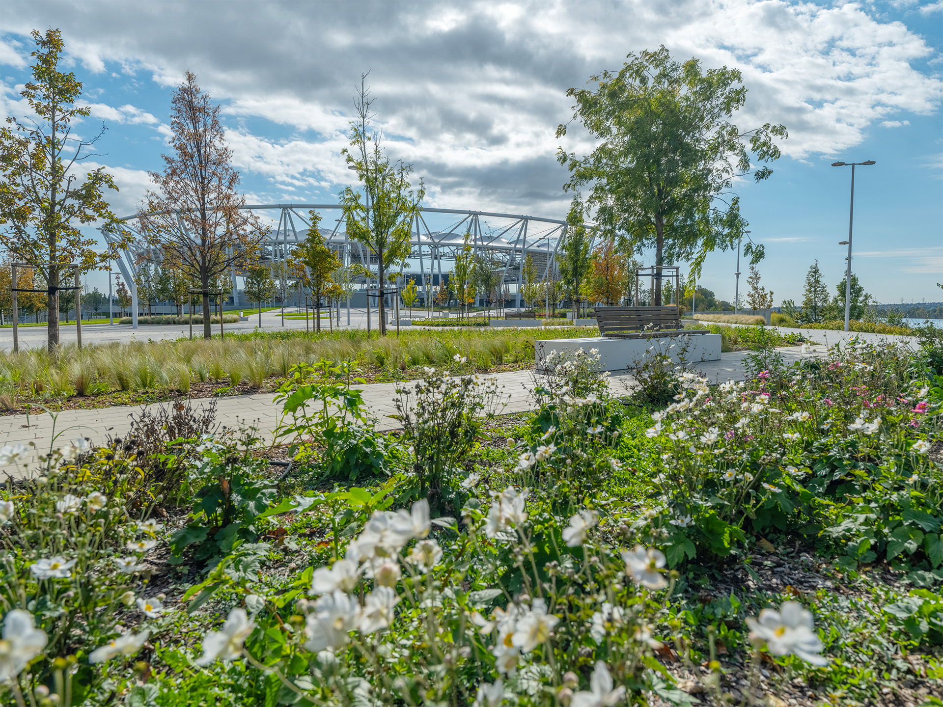 közpark atlétikai stadion park zöld tájépítészet