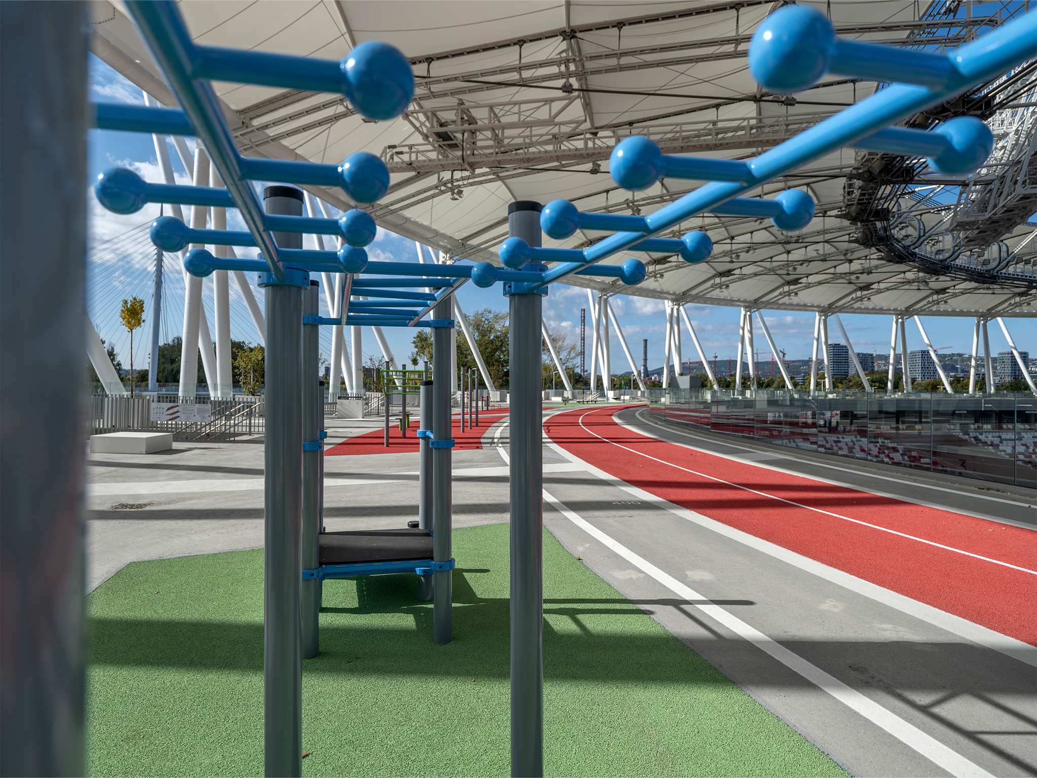 közpark atlétikai stadion duna part tervezés futókör városi gyűrű sport